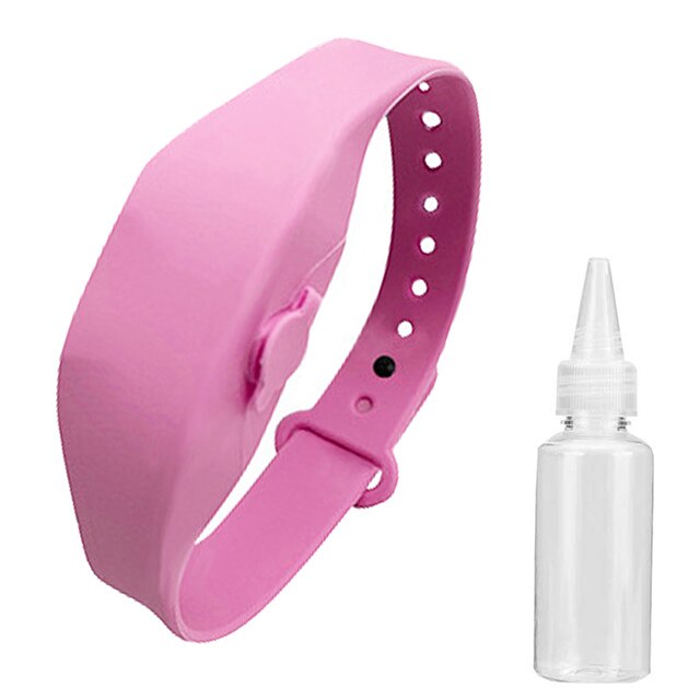 Dispensador de Gel hidroalcohólico, pulsera, desinfectante de manos recargable, pulsera, desinfectante para niños, reloj hidrocólico antibacteriano: 1PCS Pink