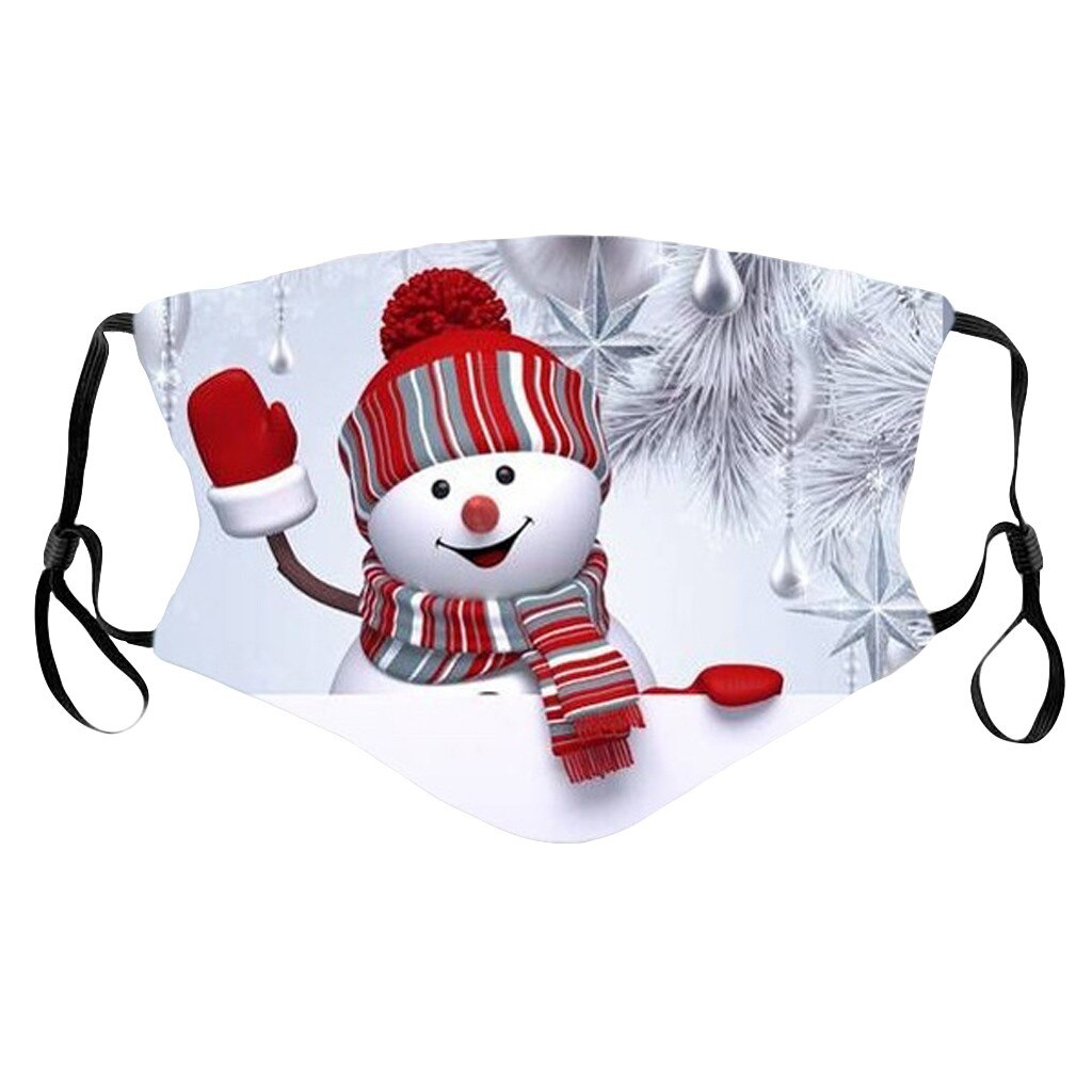 Mund Abdeckung Unisex Weihnachten Schneemann Druck Baseball Kappe Hut Einstellbare Waschbar Winddicht Hut Facecover: D