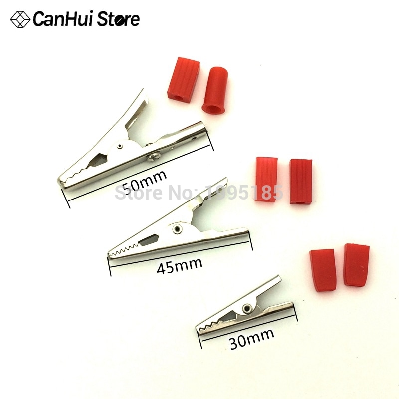 10 stk imc 30/45/50mm plasthåndtak testprobe metallkrokodilleklemmer