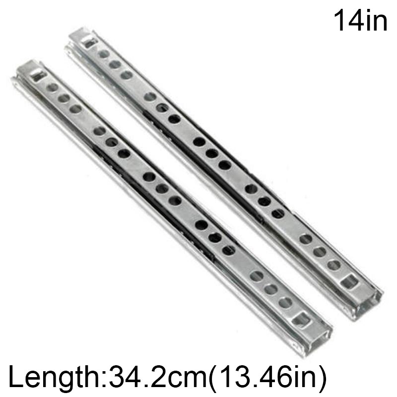 2Stck 9 "-14" Kugellager Schubladen Kugellager Rutschen Nuten Tastatur Schrank Schrank Läufer Schiene führen Möbel Rutschen: 14 Zoll