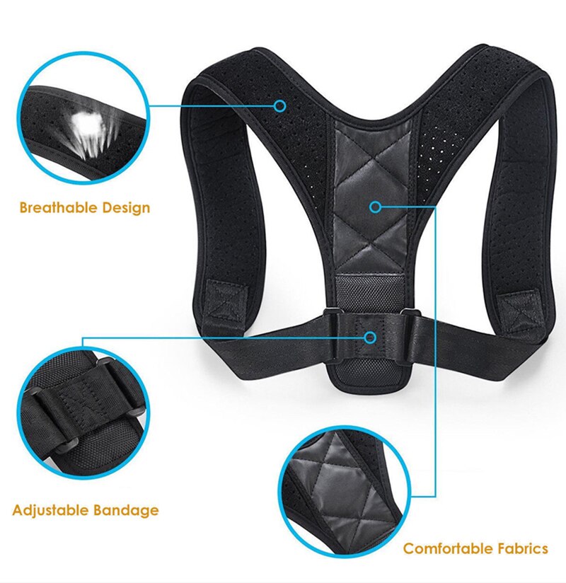 Corrector de postura ajustável apoio para as costas corrector de saúde postura dor cinta suporte cinto cinta modeladora feminina coluna vertebral