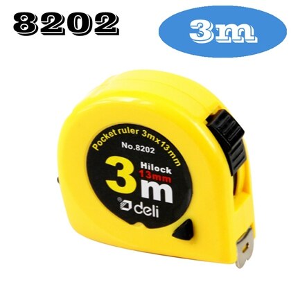 Deli 8203 pocket ruler 2m 3m 5m 7.5m 10m tape ruler band tape flexible rulers: 3m