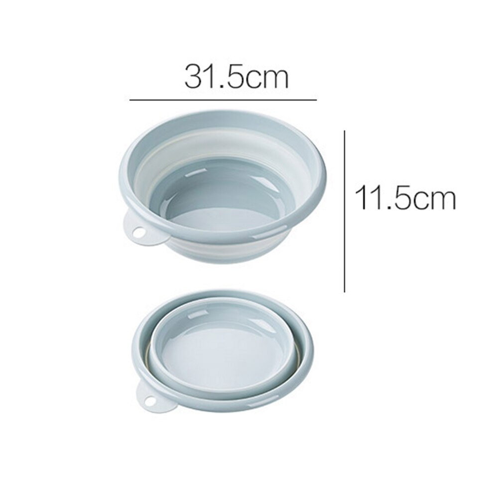 Portable Folding Bucket Camping Washbasin Basin Silicone Collapsible Fishing Car Wash Cleaning Supplies: 1pc blue M