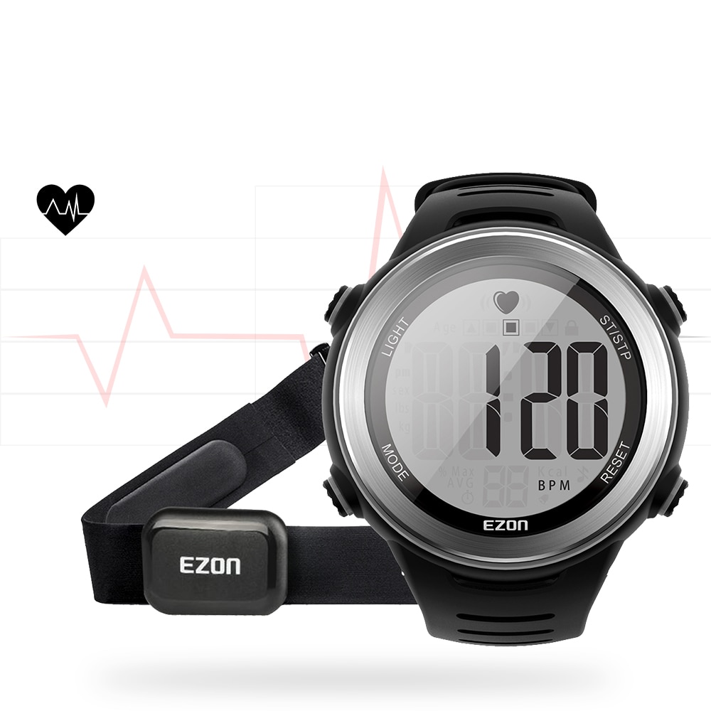 Waterdichte Hartslagmeter Digitale Horloge Alarm Stopwatch Mannen Vrouwen Outdoor Running Sport Horloges Met Borstband