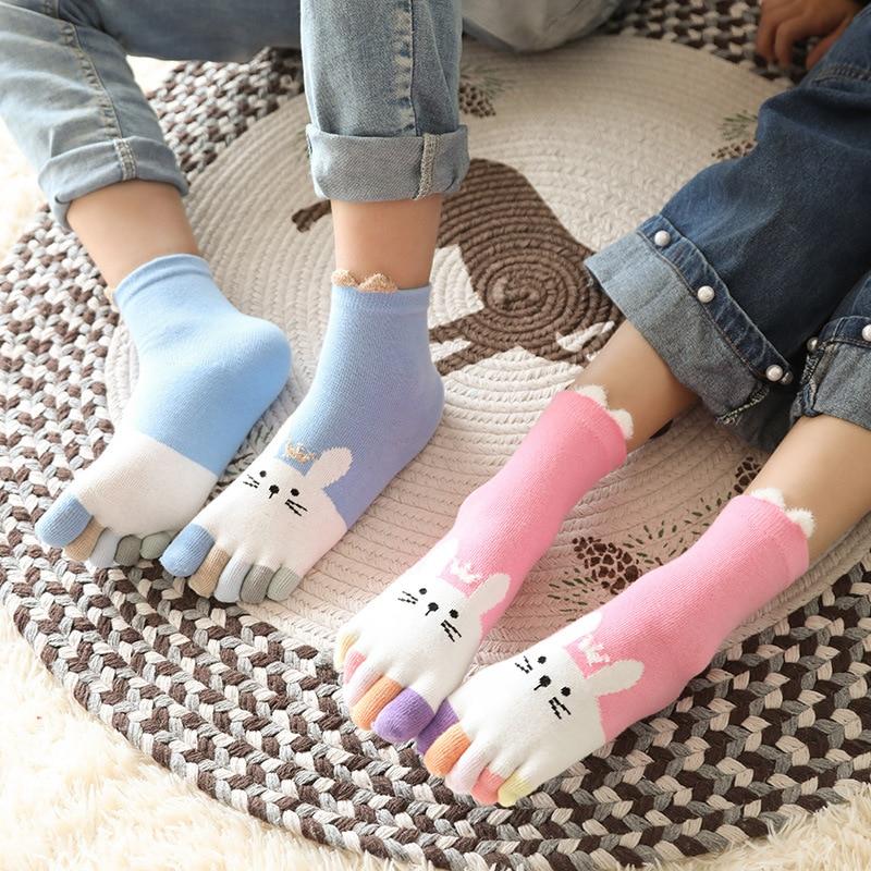 Toddler Baby Kids Girls Boys Cartoon Animal Print Socks Babies Child Animal Five Fingers Sock Hosiery Toe Sock Accessories 7-12T