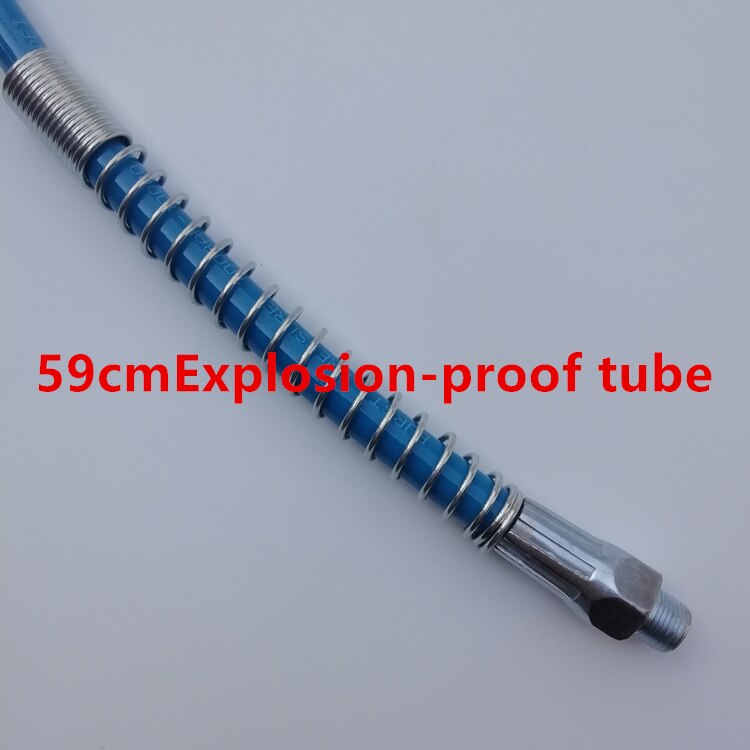 grease gun barrel manual gun hard rod pneumatic extended explosion-proof steel wire hose joint grease nozzle universal: Blue