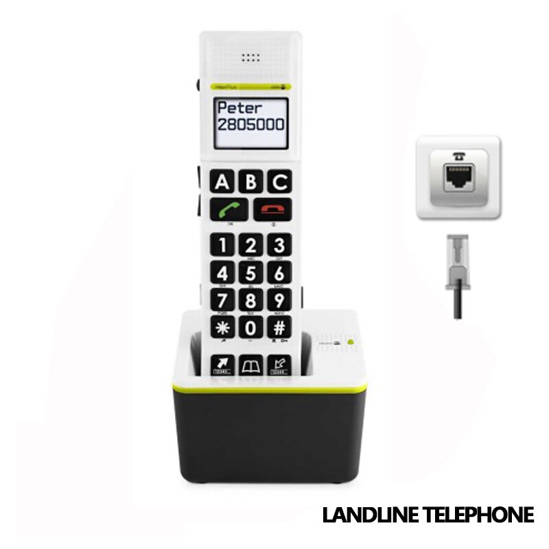 DECT Big Button Cordless Fixed Telephone With Big Screen Call ID Handsfree Wireless Fixed Phone For Home Hotel Elderly