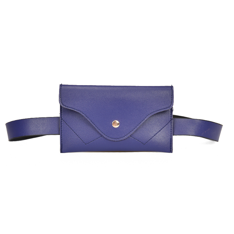 Fanny Pack Vrouwen Riem Tas Lederen Heuptas Mode Pure Kleur Ring PU Messenger Schouder Borst pochete homem: Blue