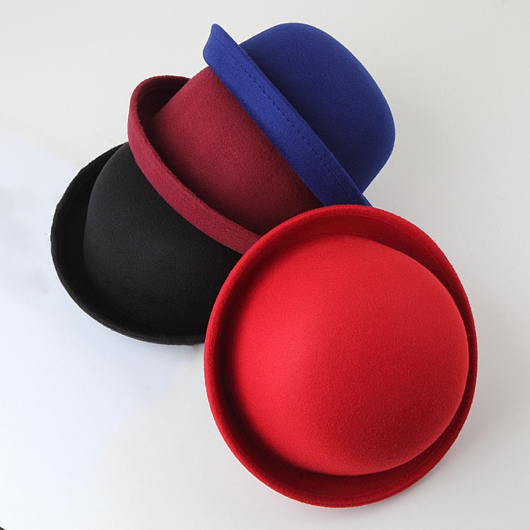 Sombreros de fieltro de lana para mujer, gorro cálido Retro Vintage con estampado de animales, no deformadas, de otoño e invierno,