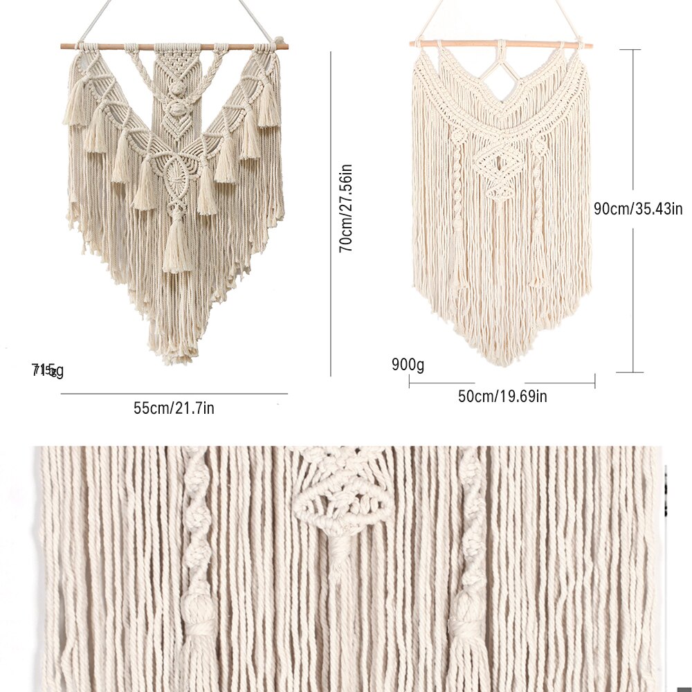 Macramé tenture murale tapisserie décoration murale tissé à la main tapisserie Boho Chic bohème tissé tenture murale pour la décoration de la maison