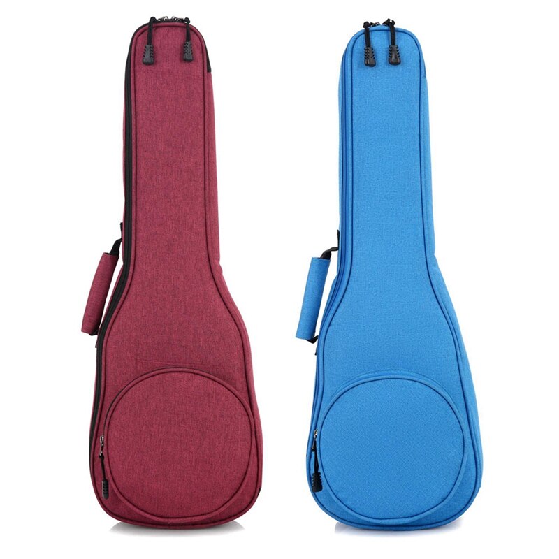 2x 23 Inch Cotton Ukulele Bag Soft Case Gig Waterproof Oxford Cloth Ukelele Four String Guitar Backpack Blue & Red