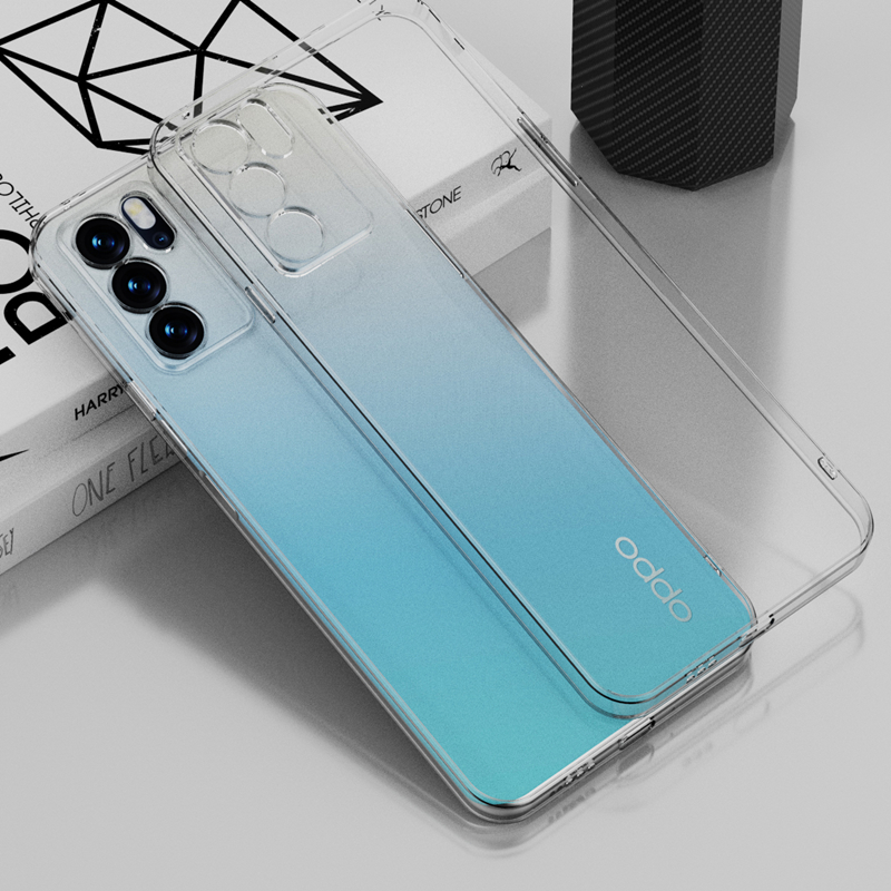 Electroplated Silicone Phone Case is Suitable for Oppo Reno 6 reno 5 5K Reno 7 Pro 5G Soft Transparent TPU Shockproof Back Cover: Oppo Reno 5 5G / Clear