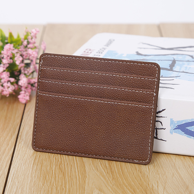 1pc Card Holder Slim Bank Credit Card ID Cards Coin Pouch Case Bag Wallet Organizer Women Men Thin Business Card Wallet: dark brown