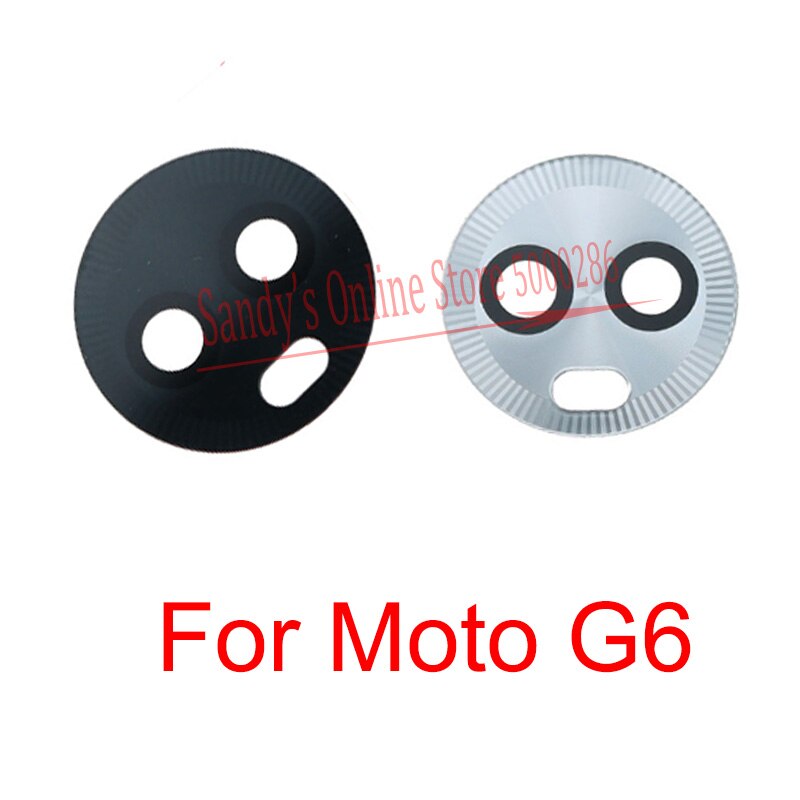 10 PCS New Posteriore Nero Della Macchina Fotografica Obiettivo di Vetro Della Copertura Per Motorola Moto G6 Torna Big Principale Obiettivo di Macchina Fotografica di Vetro Con colla Adesivo di Ricambio Parte