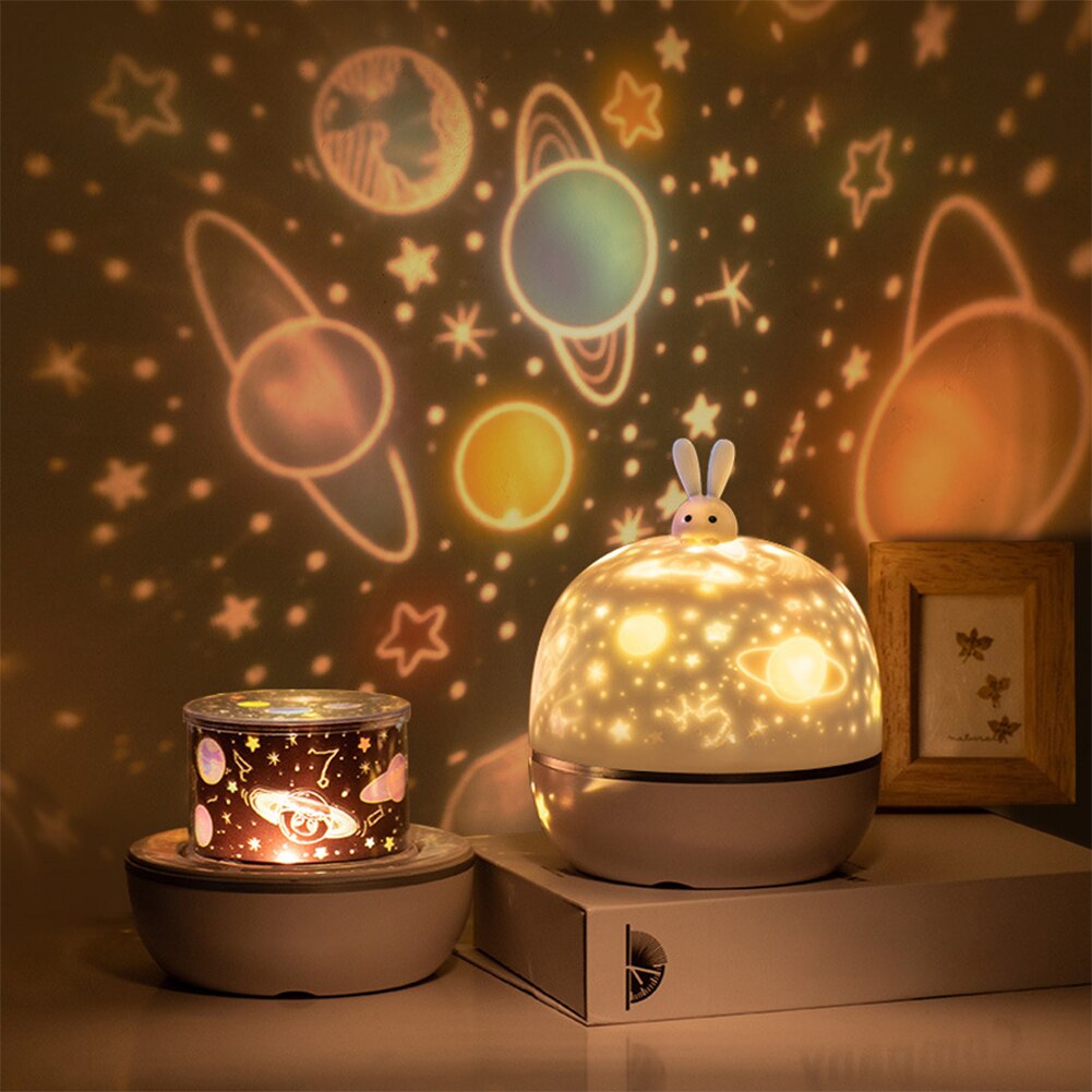 Music Projector Night Light Universe Starry Sky Rotate LED Lamp Colorful Flashing Projection Lamp Star Kids Baby Christmas