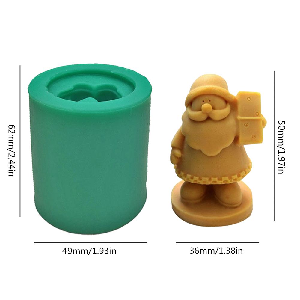 Santa Silicone Mold Diy Zeep Kaars Maken Mould Kerstman Hars Decoratie Siliconen Hars Gips Mold Kerst Woondecoratie