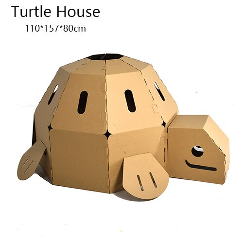 Bambini FAI DA TE Graffiti Cartone Giocattolo Carta Ondulata 3D Di Puzzle Colorazione Assemblato Modello Kid Fatti A Mano Casa di Carta Giocattolo Educativo: Turtle House