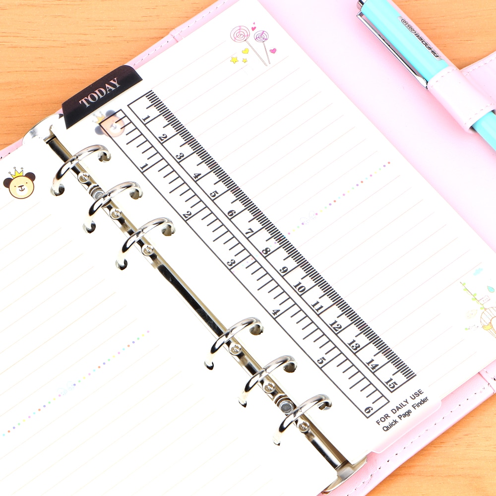Kawaii Straight Ruler A5 A6 Notepad loose-leaf Today Rulers Frosted Transparent White Ruler For Student School Supplies