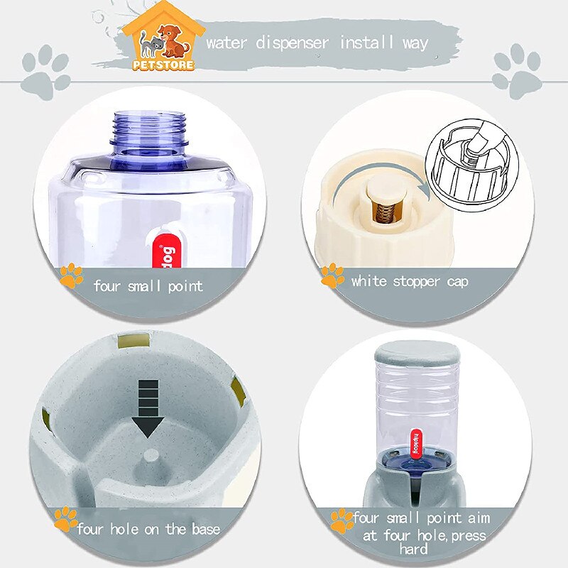 suministros para perros comedero perro perros Alimentador de mascotas para el cuidado de mascotas, alimentador de gran capacidad de 3,8 l, suministro automático de agua potable para mascotas, para el hogar