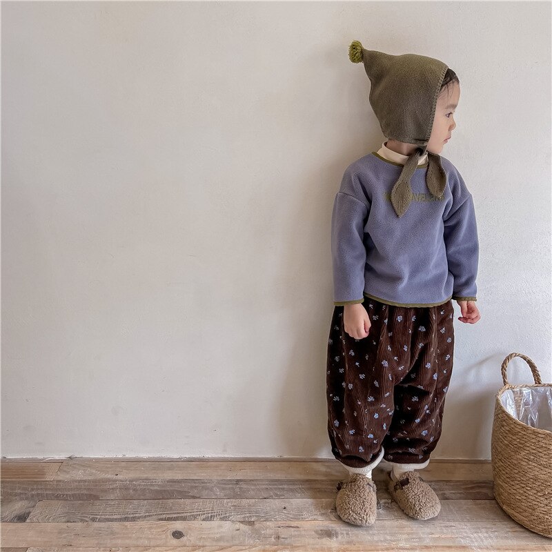 Honeycherry Kinderen Winter Kleding Kinderen Koreaanse Corduroy Plus Fluwelen Casual Broek Meisjes Winter Harembroek