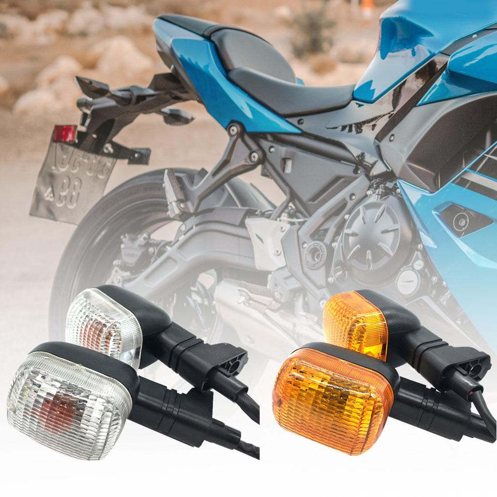 2Pcs Motorrijwiel Richtingaanwijzers Blinker Amber/Witte Lampje Lamp