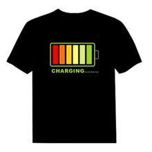 15% Unisex Mobiele Audio-gecontroleerde Lichtgevende Muziek T-shirt