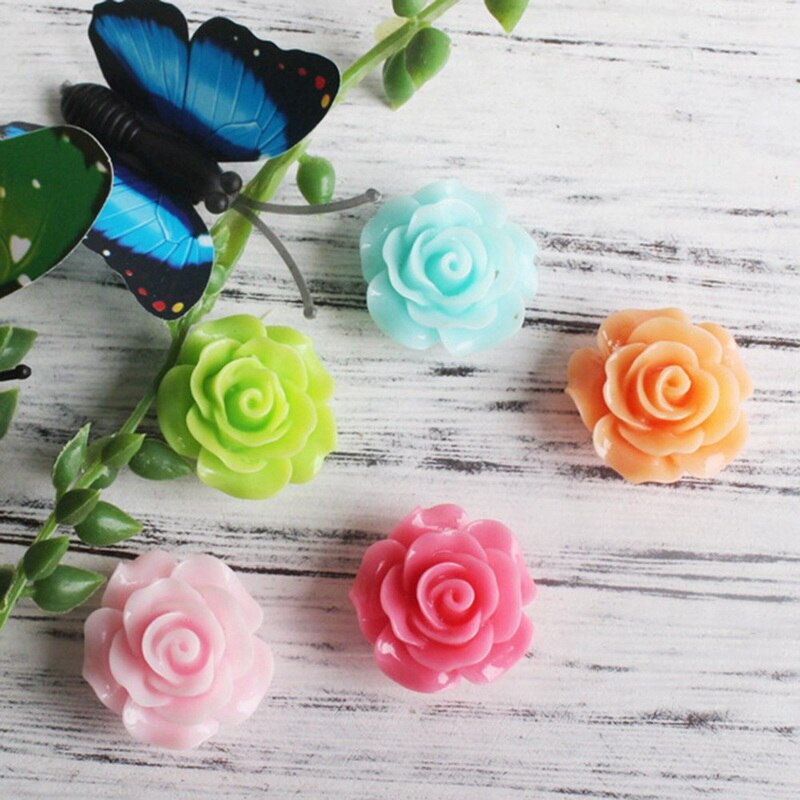1Pcs Kleurrijke Rose Flower Magneten Leuke Refrigerantor Bericht Sticker Home Decoratie Huwelijkscadeau