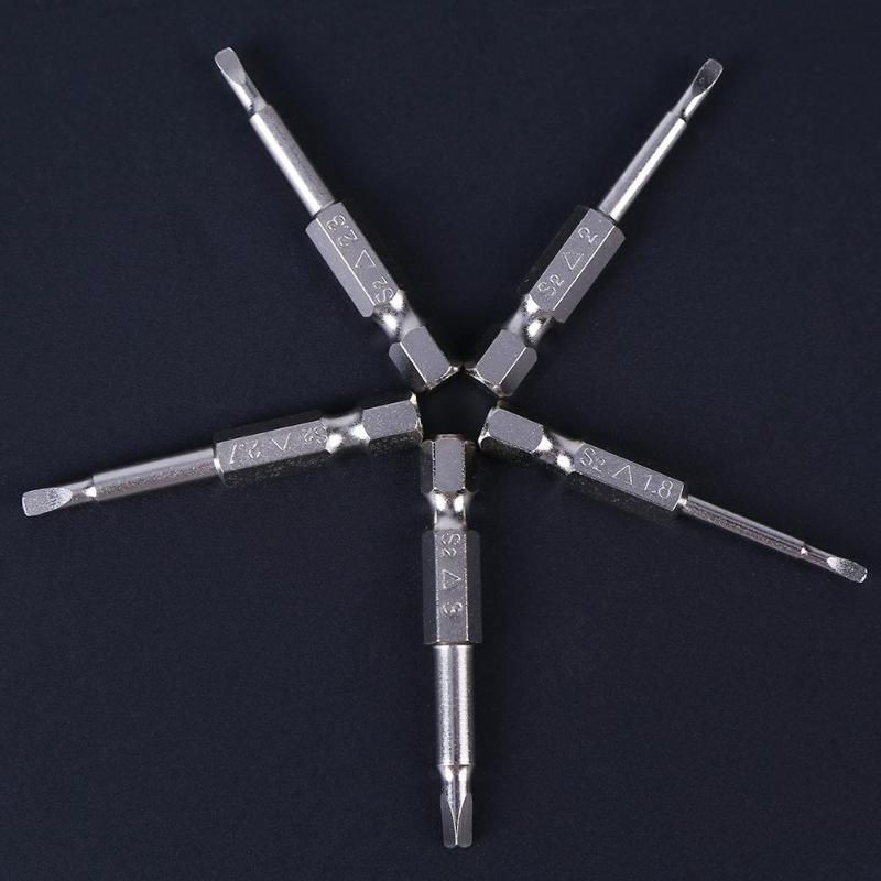 5pcs S2 Alloy Steel Triangular Screw Bits Magnetic Screwdriver Bit Anti Slip Triangle Screw Head 1.8/2/2.3/2.7/3 mm