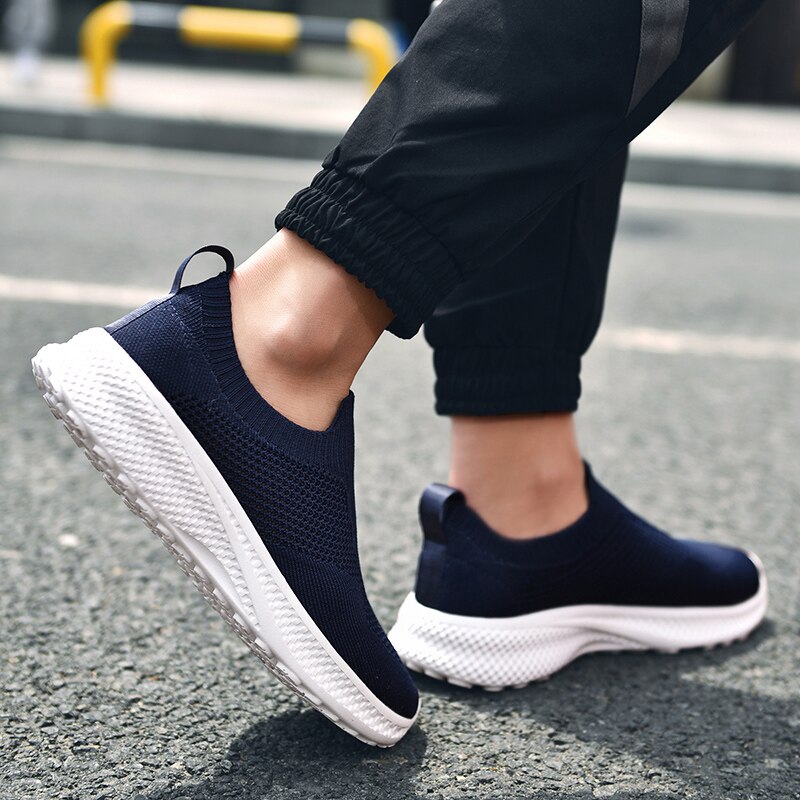 Hommes Tennis chaussures sans lacet Jogging Sport chaussure homme baskets respirant antidérapant Fitness entraînement chaussures