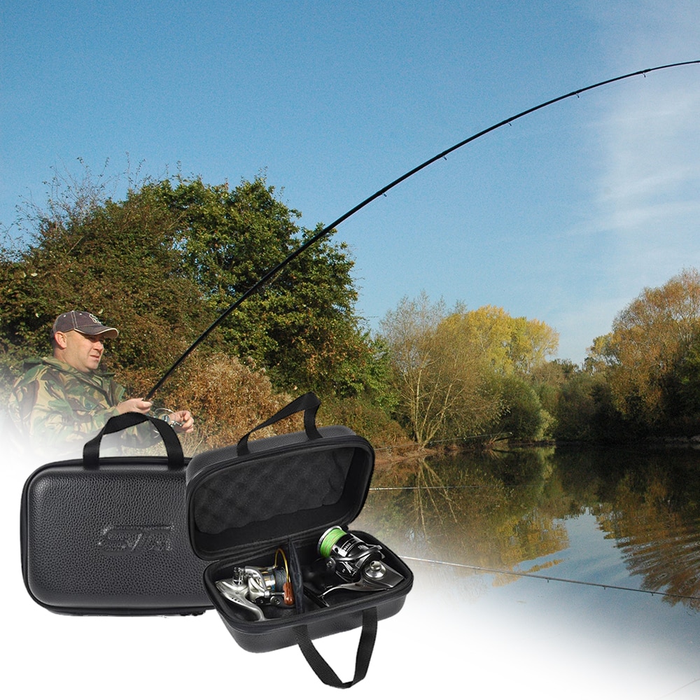 Vis Reel Bag Spinning Reel Case Lederen Beschermhoes Hard Shell Shockproof Waterdichte Hoes Visgerei Opslag Case