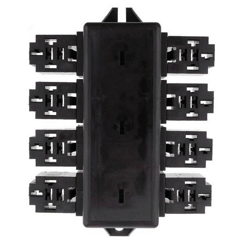 Black Car 20-Way Blade Fuse Holder 8-Way Relay Socket Fusebox Distribution Block Circuit Breaker Automotive Relay Fuse Holde
