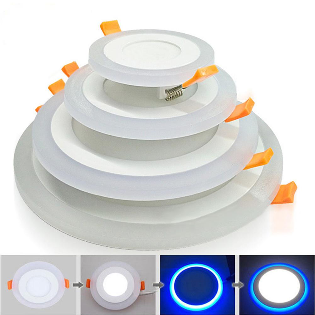 Tsleen Dubbele Kleur Wit Blauw Led Panel Licht 5W 9W 16W 24W Ronde Panel Led Plafond lamp AC110V 220V Indoor Inbouwdownlight