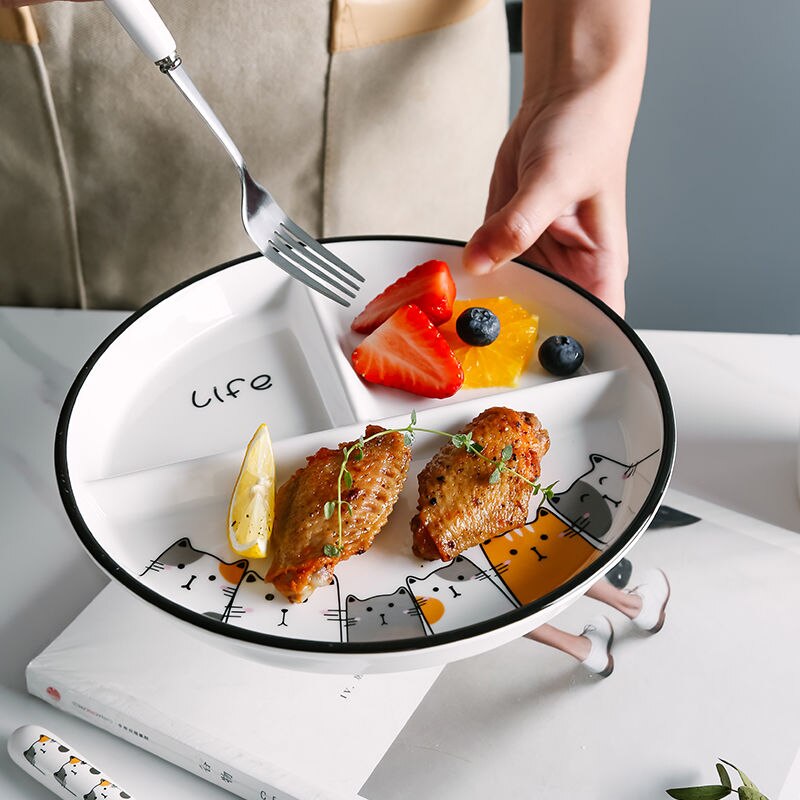 Tableware web celebrity fast food plate ceramic plate household tray children's meal plate breakfast plate ins plate