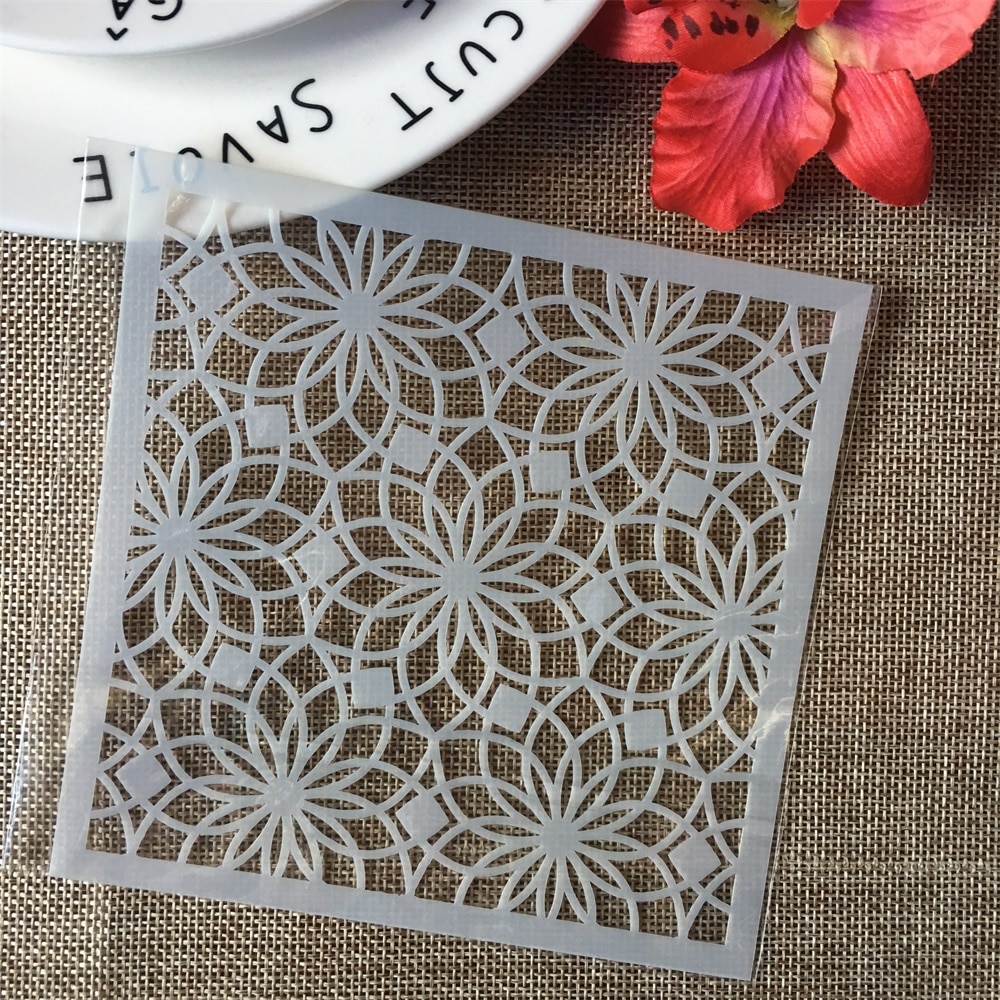 9 Stks/set 5 "Ronde Golvend 3D Cirkel Diy Gelaagdheid Stencils Schilderij Plakboek Kleuring Embossing Album Decoratieve Kaart Template