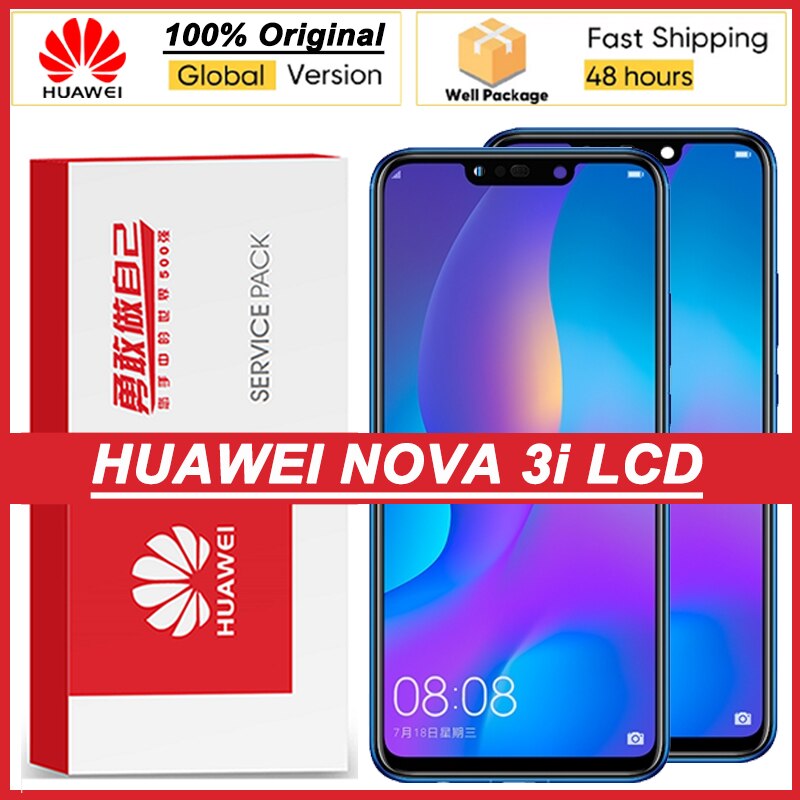 Pantalla LCD 100% Original para Huawei P Smart + ( P Smart Plus), 6,3 Original, INE-LX1 L21 Nova 3i, digitalizador de pantalla táctil con marco