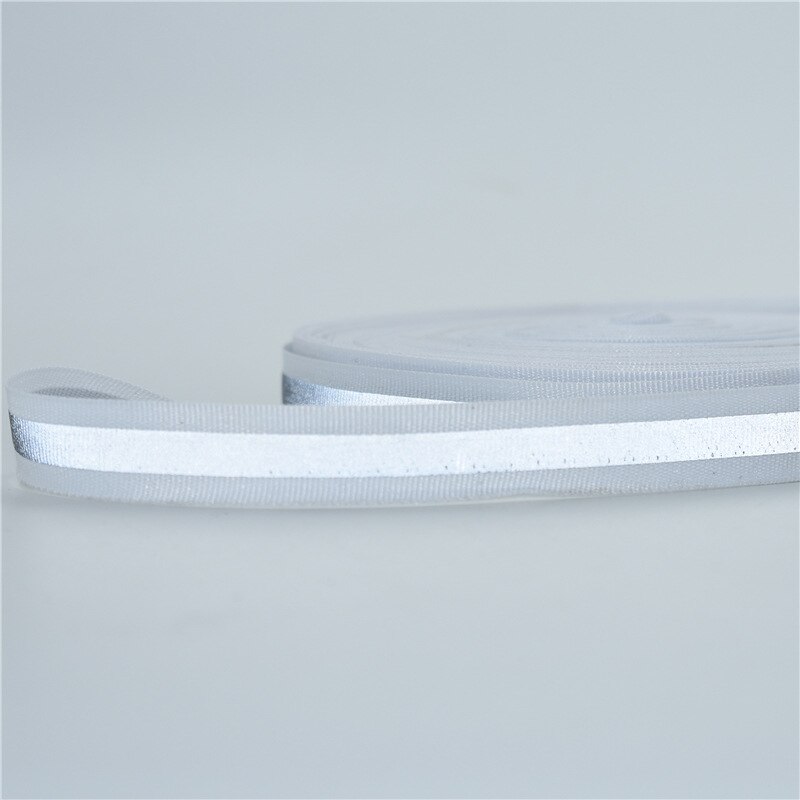 1 meter Reflecterende Singels Lint Weven Piping Kranen Stof Tape Waarschuwing met heldere reflecterende film 2*1cm Breed: White 1m