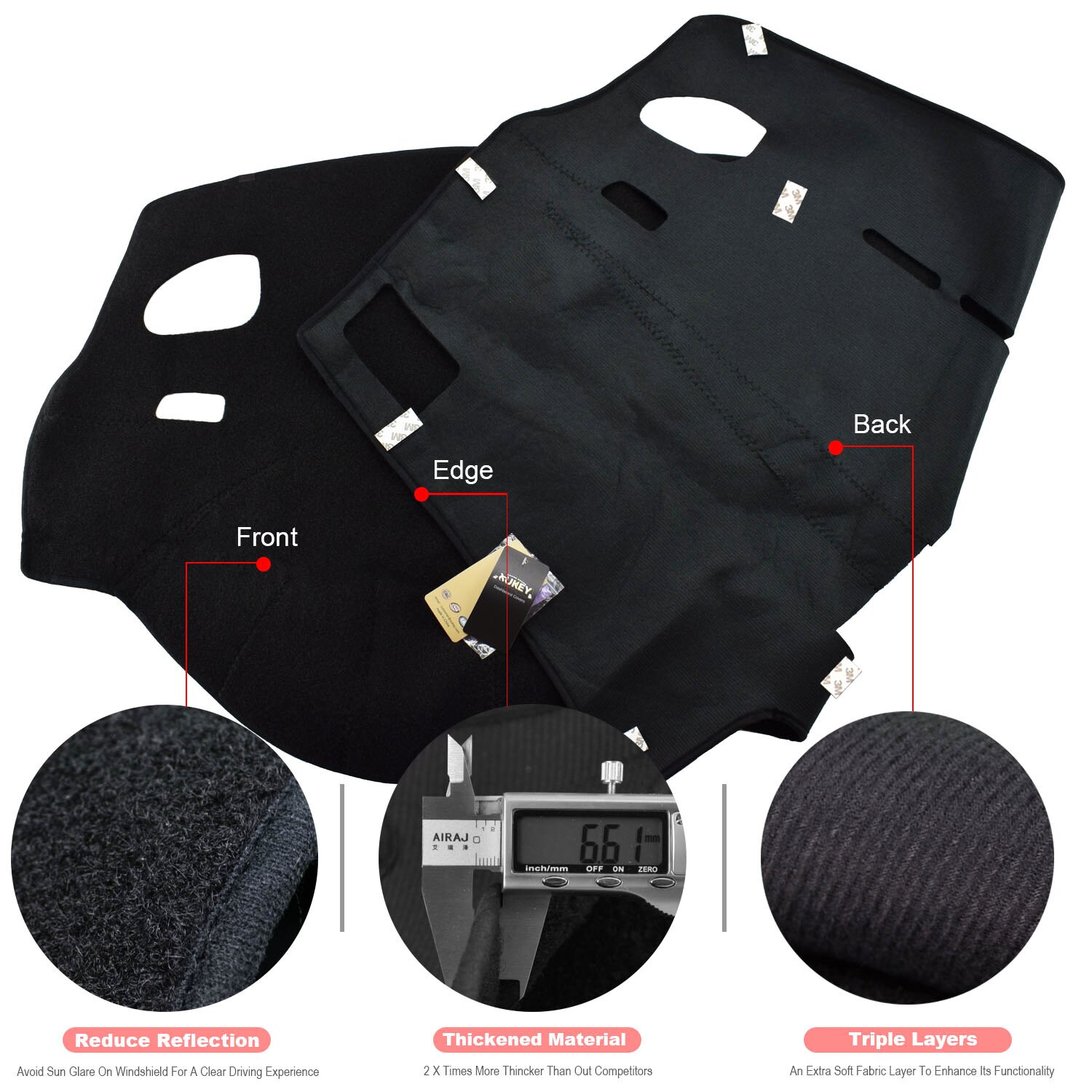 Xukey-cubierta de salpicadero para Peugeot 307, alfombrilla para tablero de salpicadero, parasol