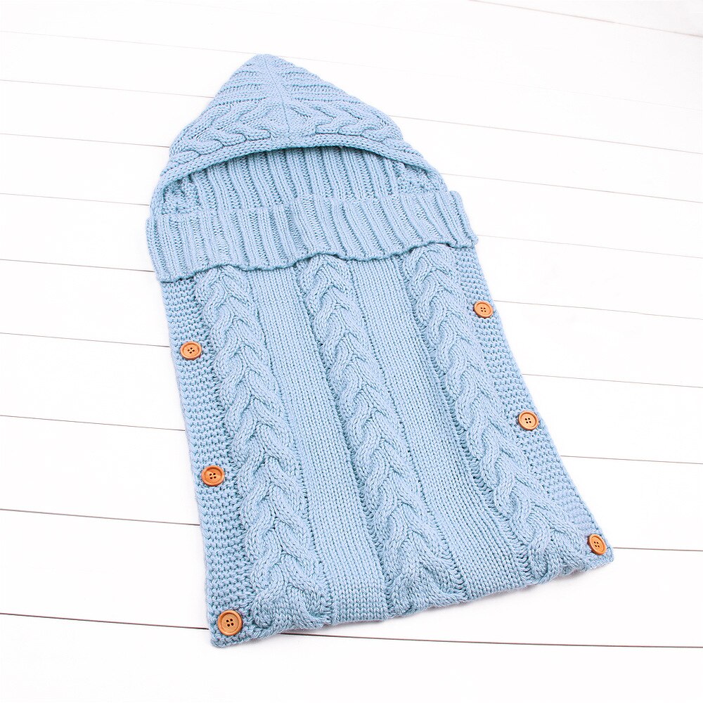 Pasgeboren Baby Winter Kinderwagen Wrap Deken Voetenzak Warm Gebreide Haak Inbakeren Anti-Kick Slaapzakken Peuter Baby Slaap Zak: 13