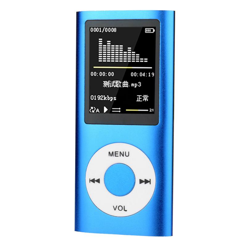 Mini LCD Screen Portable Sport MP3 MP4 Player Support 32GB 1.8" LCD Music Video Media FM Radio: Blue