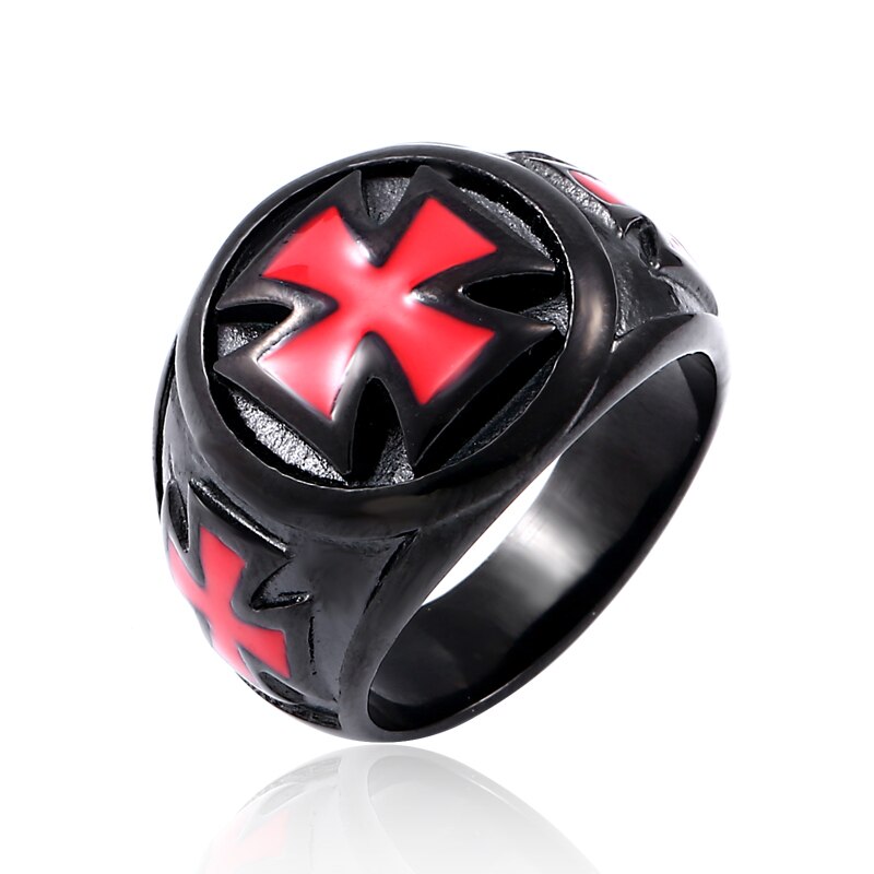 Beier-anillo Cruz de Hierro de acero inoxidable para hombre, 316L, pintura negra al óleo, joyería, LLBR8-073R: 10 / BR8-394