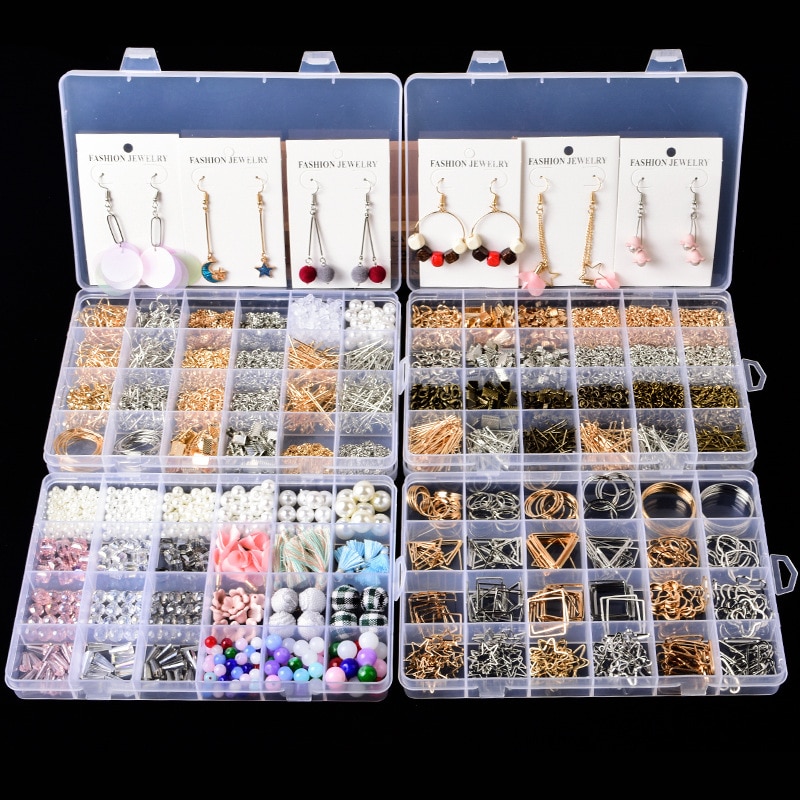 Jewelry box Tool jewelry Making supplies Material Beads Earring Hook Pin Sets for Supplies Lobster Clasp Earrings Accessories