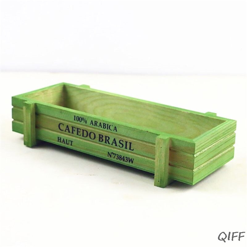 Vintage Houten Tuin Bloem Planter Succulent Pot Rechthoek Trog Doos Plant Bed: GN