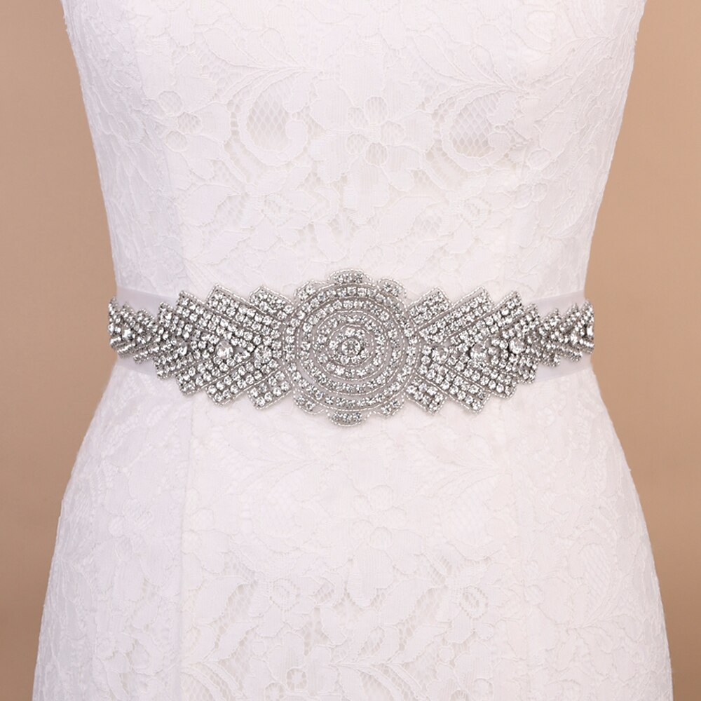 ZMS23 Wedding Dress Ivory Bride's Accessories Belt Bridemaid Brides Dresses Glitter Bridal Diamond Sash Women's Belts