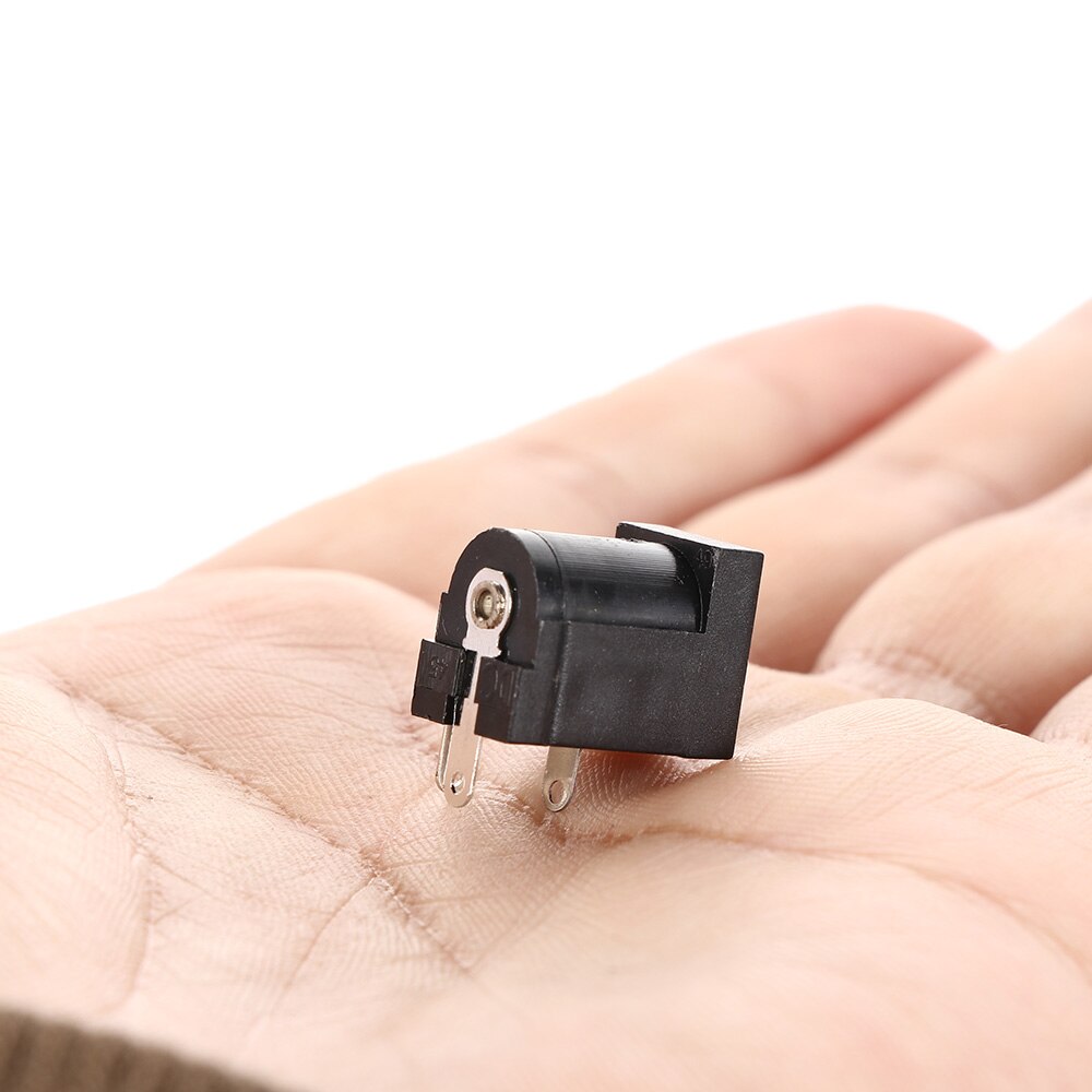 Duurzaam 10 Stuks Pcb Mount 5.5X2.1 Mm Vrouwelijke Dc Power Jack Plug Socket Connector Zwart 2.1 Socket Ronde de Naald