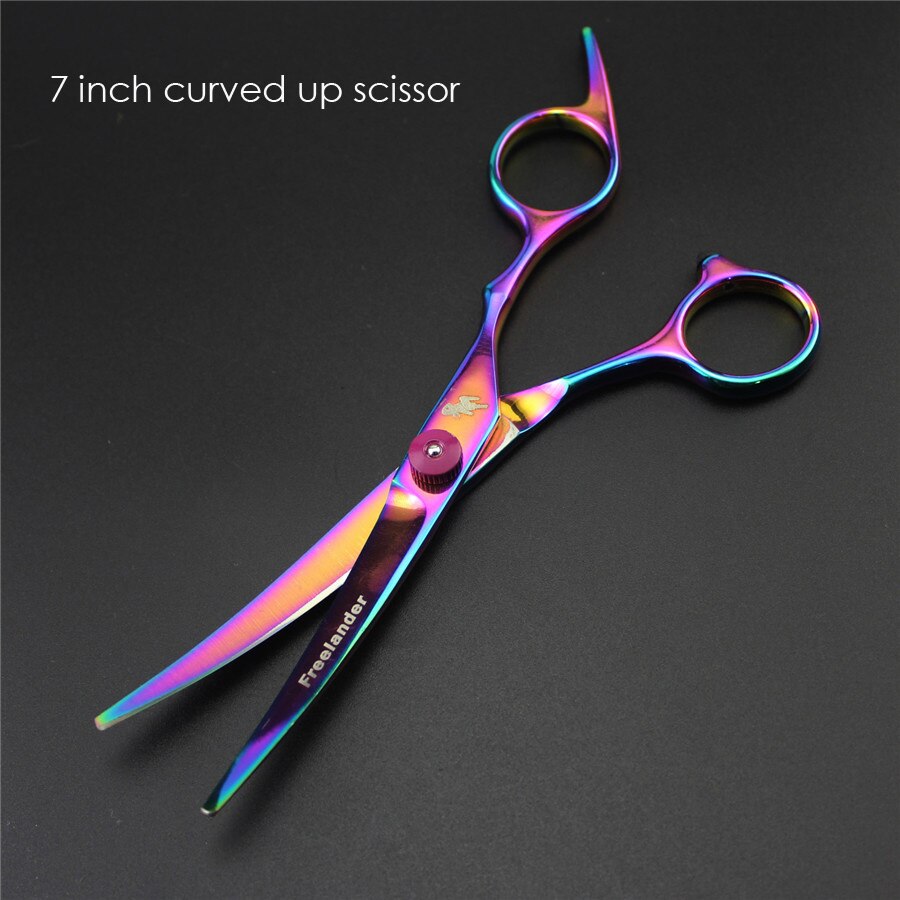 6 inch 7.0 inch hair scissors pet scissors hair cutting thinning scissors dog grooming shears curved scissors: 7 inch curved up