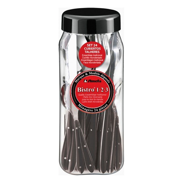 Set Posate Amefa Bistro 24 Pezzi - Blu Denim, Acciaio Inox, Per 6 Persone, Lavabile In Lavastoviglie - Foto 6