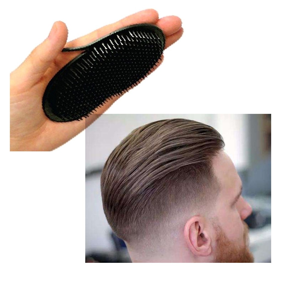 Peine cepillo de pelo para hombre, peine portátil de viaje para barba, bigote, palma, herramientas de estilismo para el cabello, cuero cabelludo, peine para champú negro, 1 ud.