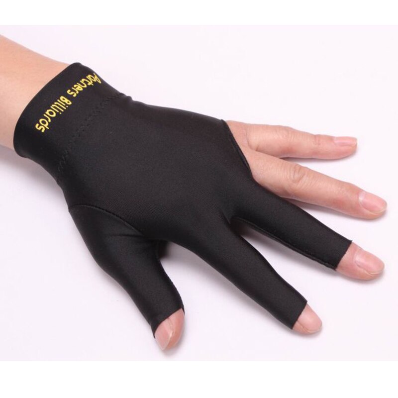 Gants de billard noirs spéciaux anti-transpiration antidérapants de haute qualité à trois doigts ouverts: Noir