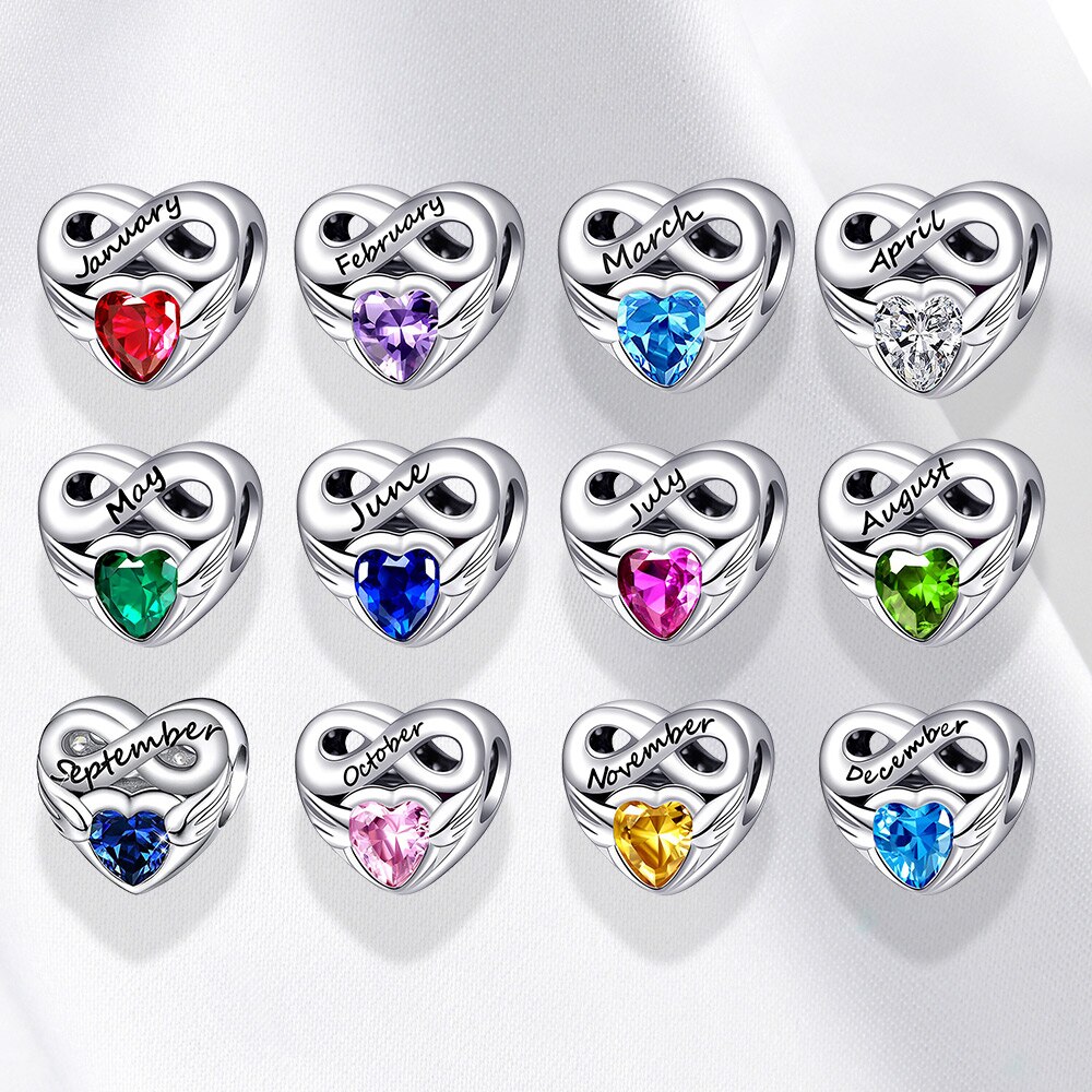 925 Zilveren Charm Vier Seizoenen Lucky Stone Charm Hart Glanzend Zirkoon Hanger Fit Originele 3Mm Armband Voor Vrouwen Sieraden