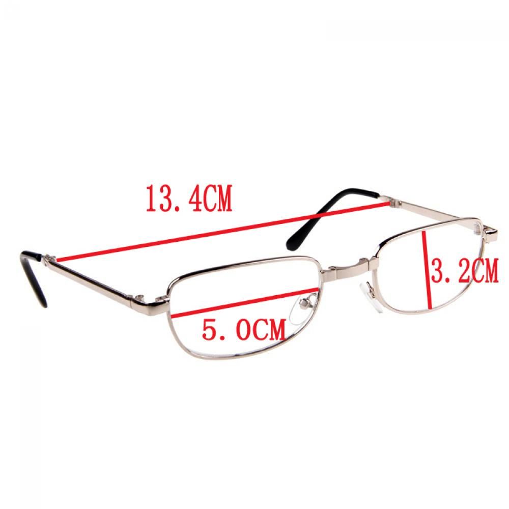 Opvouwbare Leesbril Met Case Mode Metalen Frame Gevouwen Opvouwbare Presbyopie Brillen Vrouwen Mannen Vergrootglas Brillen + 1-+4